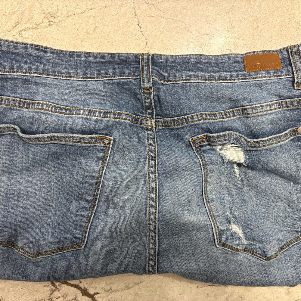 Judy Blue Distressed Boyfriend Jeans in Blue - Picture 3 of 3